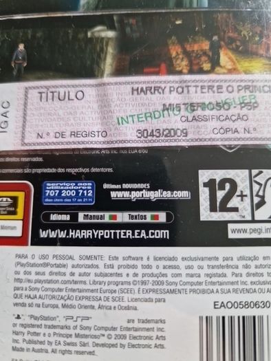 Harry Potter e o principe misterioso PSP  PlayStation  games Original