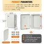 Outdoor Electrical Junction Box, 300 x 200 x 180 mm, ABS Plastic Electrical Enclosure Box with Hinged Cover Stainless Steel Latch Image 3