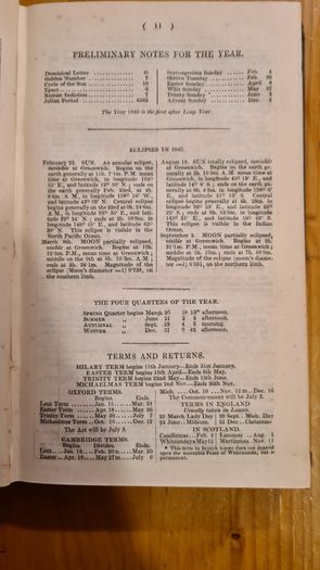 British Almanac And Companion 1849.. Hardback In Good Condition.