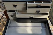 Vintage Leather Drop-Front Specimen/Tool Chest (47 x 27 x 15 cm)