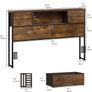 King Size Bed Headboard with Storage, Freestanding Headboard with 4 Fabric Drawers & Shelves, Adjustable Bed Frame Connectors, Bedroom Bookcase Headboard Image 7
