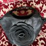 Handbag dressy occasional crossbody bag. Black Medium Size hand bag With Large Flora Feature . Detachable strap. Excellent Condition. Bought In Toulouse. Image 6