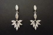Art Deco Style Crystal Dangle Silver Earrings