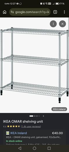 Two metal shelves