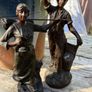 Fine pair of 19 th century bronzed Spelter Figures , Harvest . Image 7