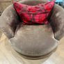 2 brown swivel chairs Image 2