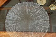Vintage Mid-Century Modern Bark or Rain Glass Pattern Platter