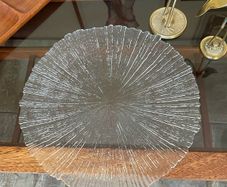 Vintage Mid-Century Modern Bark or Rain Glass Pattern Platter