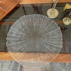 Vintage Mid-Century Modern Bark or Rain Glass Pattern Platter