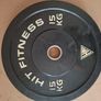Hit Fitness Squat Stands + Mirafit Spotter Arms + 150kg Olympic Bumper Plates + Olympic Bar & EZ Curl Bar Image 4