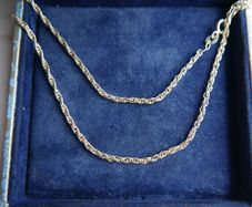 Vintage 18 Inch Sterling Silver 925 Triple Twist Rope Link Chain c1960 - 4,3g