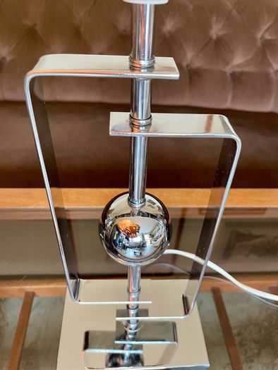 Stylish Italian Style Repro Chrome Space Age MCM Table Lamp