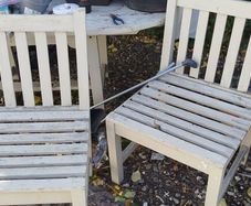 Free white heavy outdoor seats x 4