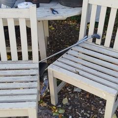Free white heavy outdoor seats x 4