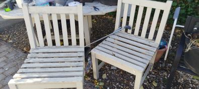 Free white heavy outdoor seats x 4