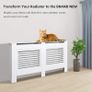 Radiator Cover, Cabinet MDF Horizontal Modern Design White Decorative for Living Room Bedroom L(152cm) Image 5