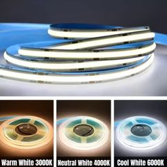 [5M/16.4FT] Newly Upgraded Flexible High-Brightness COB Decorative Neon Light Strip, Powered, 3 Colour Temperatures Available,