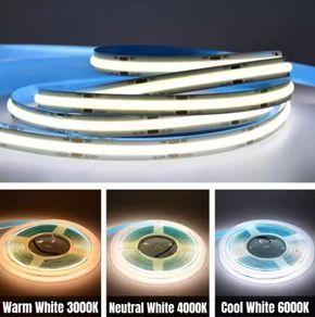 [5M/16.4FT] Newly Upgraded Flexible High-Brightness COB Decorative Neon Light Strip, Powered, 3 Colour Temperatures Available,