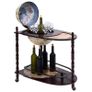 Freestanding Globe Bar Wind Stand Eucalyptus Wood Green Image 2