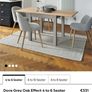 Dove Grey Oak Effect 4 to 6 Seater Foldable Extending Dining Table Image 2