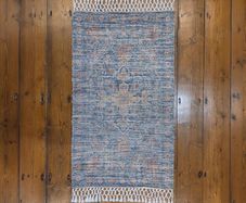 Art Carpet Kilim Collection Blue Floral Rug 135 x 68cm