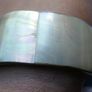 Vintage 80's Mother of Pearl Shell Striped Wide Classic Chunky Bangle Bracelet Image 4
