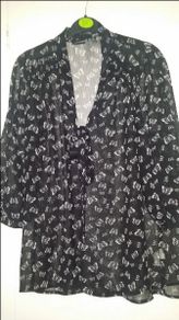 Brand new Atmosphere black blouse Butterflies pattern size UK10 EUR38 Postage included