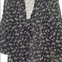 Brand new Atmosphere black blouse Butterflies pattern size UK10 EUR38 Postage included