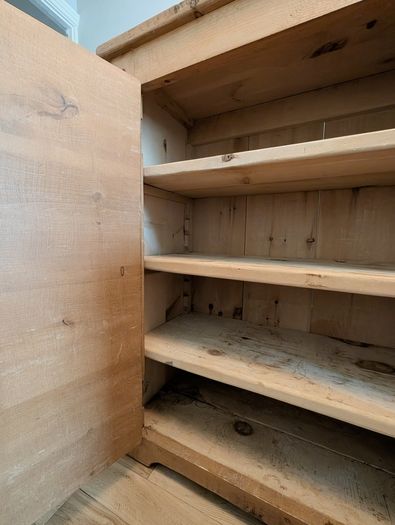 Rustic Solid Wood Faux-Apothecary Cupboard