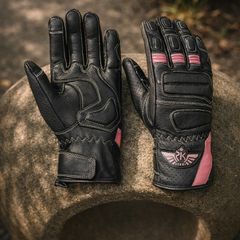 Women's Premium Genuine Leather Motorcycle Gloves Breathable Touring, Racing & Street Bike Gloves