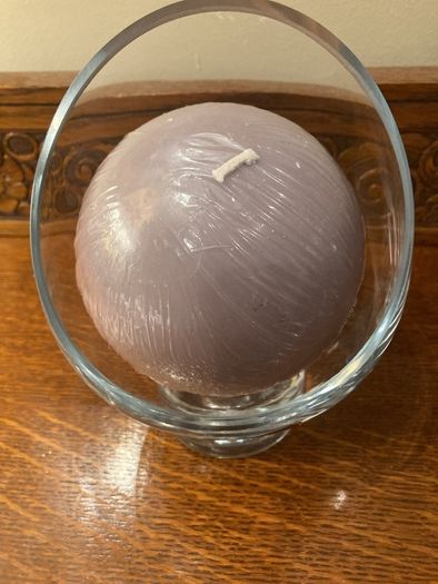 Meadows and Byrne Mauve Ball Candle and Free Newgrange glass holder