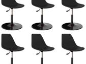 Swivel Dining Chairs 6 pcs Black PP