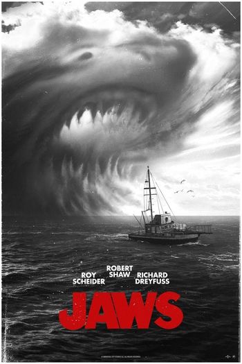 Jaws Noir Variant Phase Runner Screen Print BNG Vice Press #/50 SOLD OUT