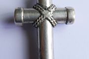 Vintage 925 Sterling Silver large Cross Pendant and Chain length 20" - 22g