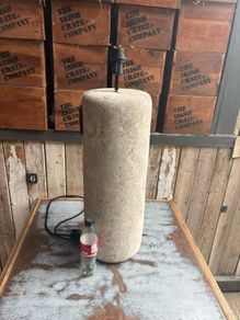tall pottery lamp