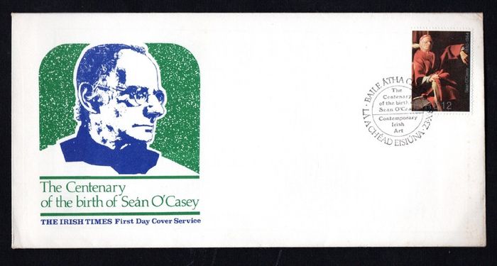 1980 Ireland Birth Centenary of Sean O'Casey Commemorative Stamp Illustrated The Irish Times First Day Cover (FDC)