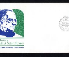 1980 Ireland Birth Centenary of Sean O'Casey Commemorative Stamp Illustrated The Irish Times First Day Cover (FDC)