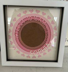 Personalised handmade photo frame perfect present for new baby