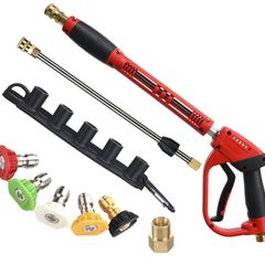 Tool Daily Deluxe Pressure Washer Gun, with Replacement Wand Extension, 5 Nozzle Tips, M22 Fitting, 40 Inch, 5000 PSI (FREE POSTAGE)