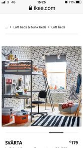 IKEA SVARTA loft bed frame