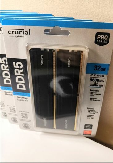 Brand New Pc Ram Crucial Pro 32gb 2x16gb Ddr5 5600mhz Xmp Expo