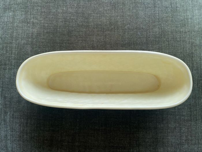 Vintage Mid-Century pale yellow Ceramic Window Box Planter