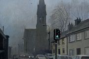 Original Oil on Paper 23x31cm - Rain in Oldcastle