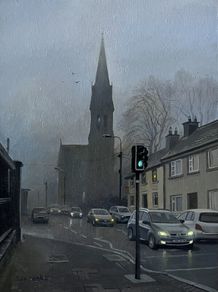 Original Oil on Paper 23x31cm - Rain in Oldcastle