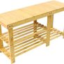 Bamboo Shoe Rack Bench 3 Tier Entryway Shoe Storage Organizer Shelf MULTIPLE COLOURS AVAILABLE (FREE POSTAGE) Image 2
