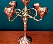 Vintage brass & copper candleabra