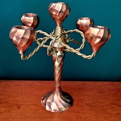 Vintage brass & copper candleabra