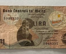 Malta 1 Lira 1967 Banknote