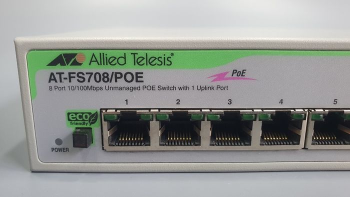 8 Port  POE Ethernet Switch Allied Telesis T-FS708/POE