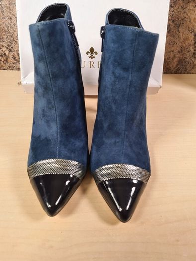 Amy Huberman Bourbon leather suede ankle boots bundle Size UK 4 EU 37 Forever young navy blue suede Private number brown leather